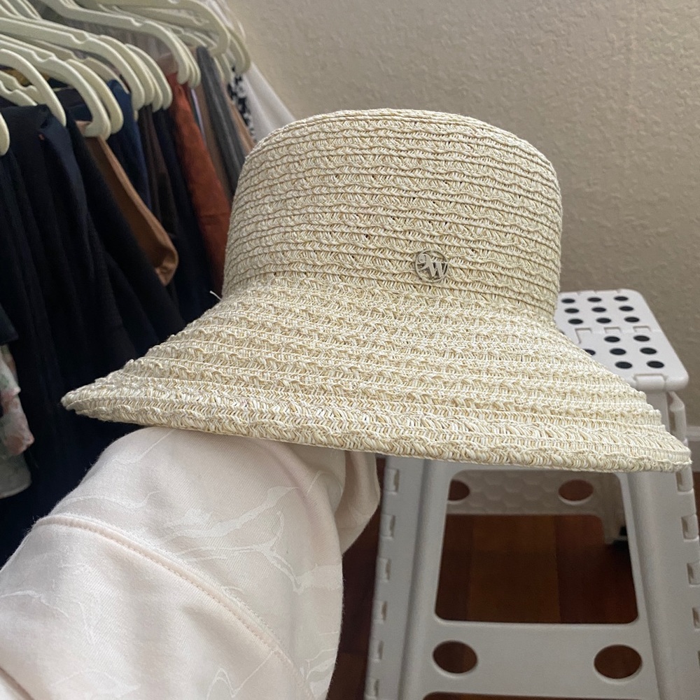 Large straw bucket hat